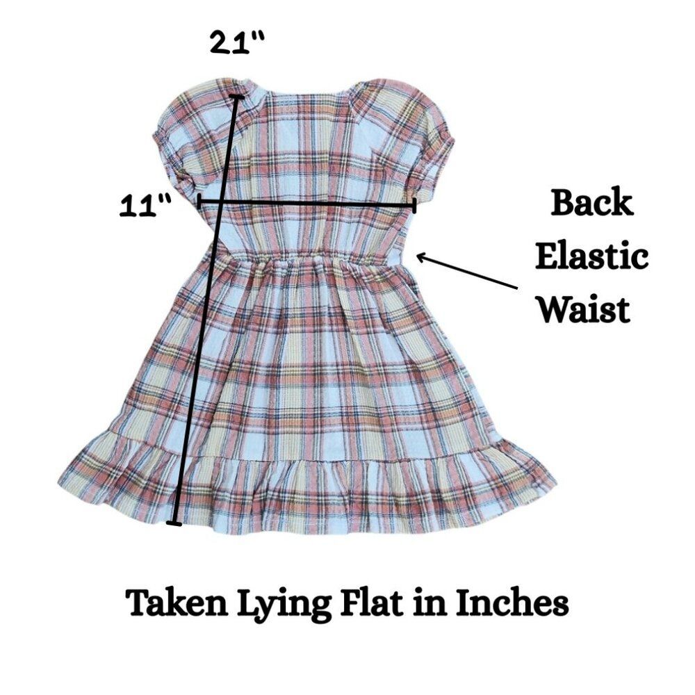 Nicole Miller Girls Woven Plaid Dress Short Sleeve Half Button Down Size 2T - Picture 10 of 12